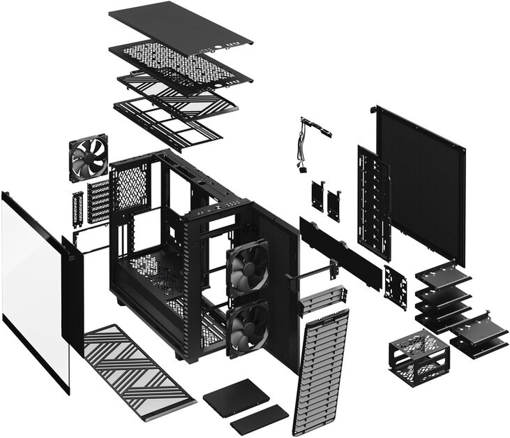 Torre E-ATX Fractal Design Define 7 Black Light Cristal Templado image number 20
