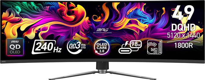 Monitor Curvo MSI MPG 491CQPX QD-OLED 49" DQHD 240Hz USB-C image number 7
