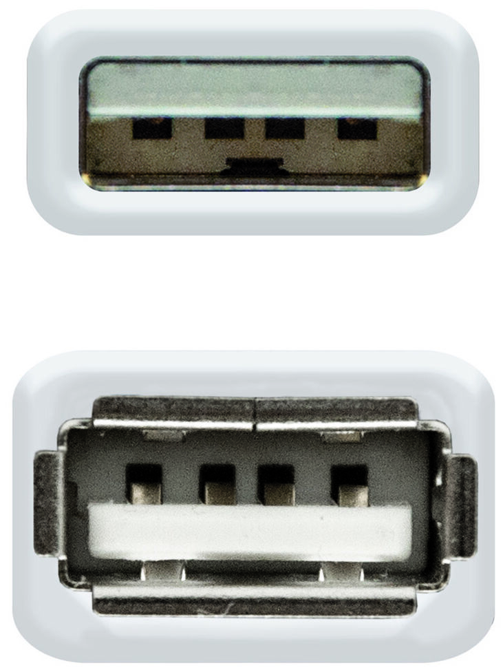 Cable USB 2.0 Nanocable USB-A M/F 1 M Bege image number 2