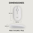 Rat&oacute;n Logitech Pebble 2 M350s Bluetooth Blanco image number null