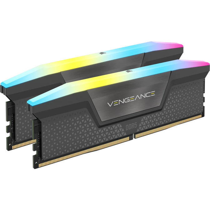 Corsair Kit 32GB (2 x 16GB) DDR5 6000MHz Vengeance RGB Black CL36 (AMD Expo/Intel XMP) image number 0