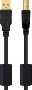 Cable USB 2.0 HQ Com Ferrite Nanocable USB-A/M para USB-B/M 2 M Negro image number null