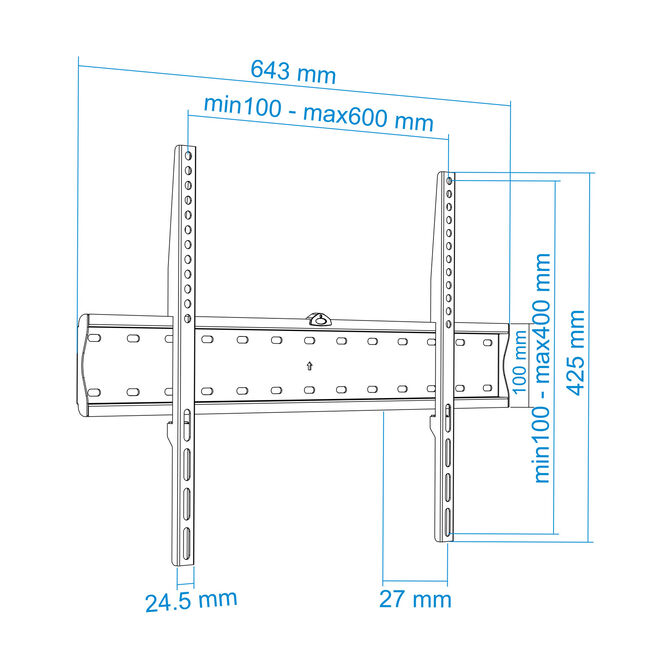 Soporte de Pared Tooq 37" a 70" Max. 40kg Negro image number 11