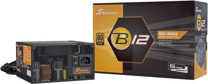 Seasonic B12 BC unidad de fuente de alimentaci&oacute;n 650 W 20+4 pin ATX ATX Negro image number 0