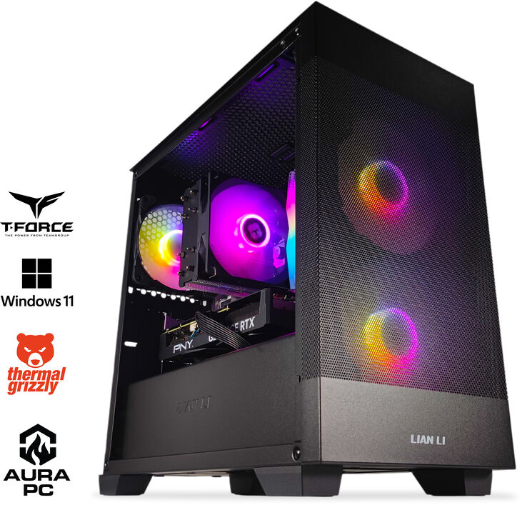 Ordenador AURA Gamer-PC Ryzen 7 5700X 32GB DDR4 1TB RTX 4060 Ti WiFi W11 image number 0