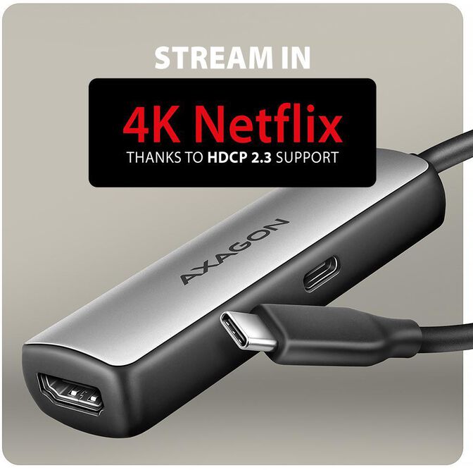 Cable AXAGON RVC-HI8KPD -> HDMI 2.1 adapter 8K/60Hz  4K/144Hz Aluminum, 1,8m image number 5