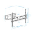 Soporte de Pared Tooq Inclinable 6 Pivotes 32" a 80" M&aacute;x. 40kg Negro image number null