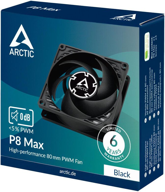 Ventilador Arctic P8 PWM Max 80mm - Negro image number 5