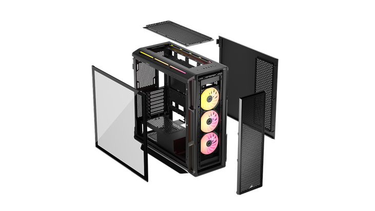 Torre E-ATX Corsair 5000T LX ARGB Negro Cristal Templado image number 13
