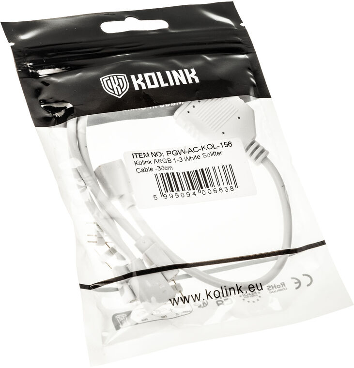 Cable Splitter Kolink 1-3 ARGB 30cm Blanco image number 2