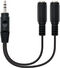 Cable de Divisão Audio NanoCable Jack 3,5/M - 2x Jack 3,5/F 15 CM Negro