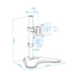 Soporte de Mesa Tabletop Tooq Tilt e Altura Ajustable 17" a 32" Max. 9kg Negro image number null