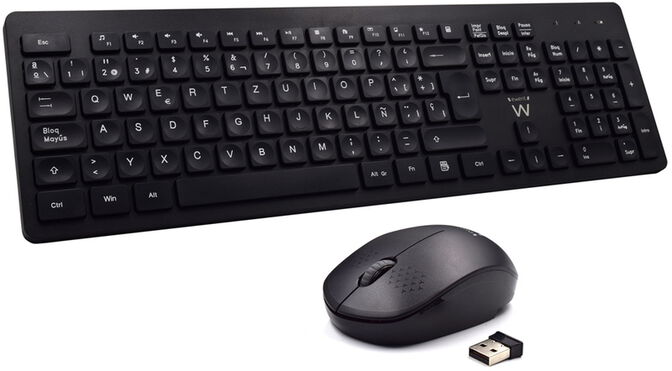 Teclado + Rat&oacute;n Ewent Wireless PT Black image number 0