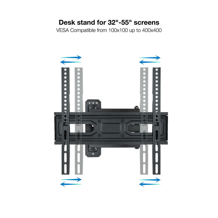 Soporte de Pared Tooq Inclinable 3 Pivotes 32" a 55" Máx. 35kg Negro image number 1