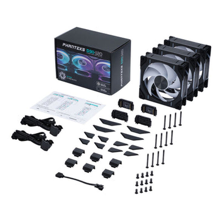 Ventilador Phanteks D30 PWM D-RGB Negro Pack 3 - 120mm image number 0