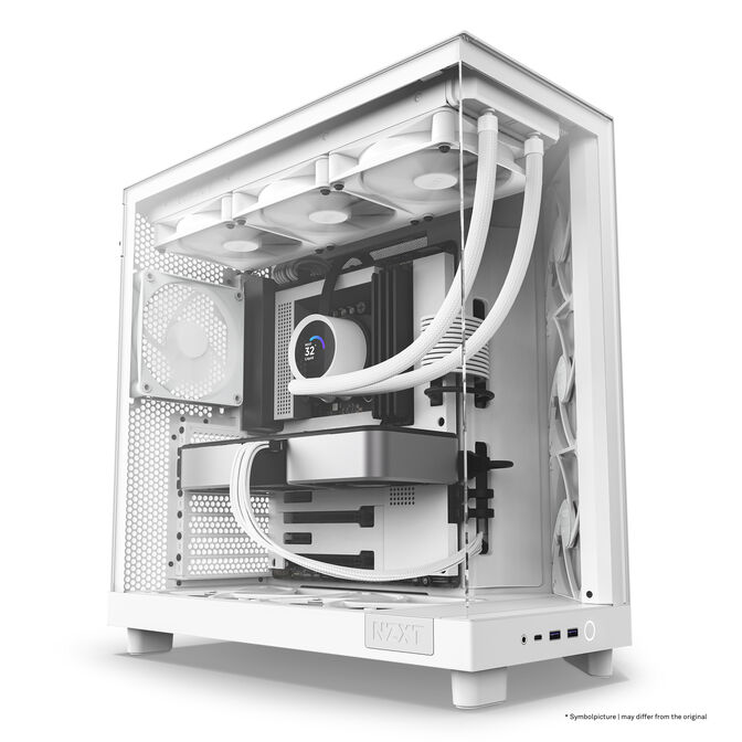 Torre ATX NZXT H6 Flow Blanca Cristal Templado image number 3