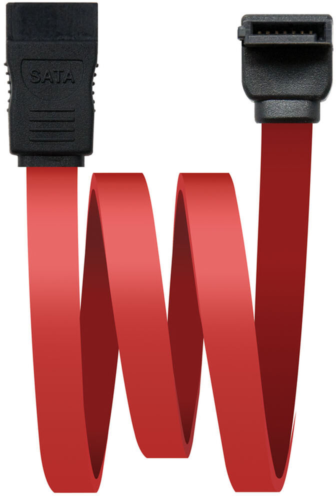 Cable SATA III Angular NanoCable 50 CM Rojo OEM image number 0