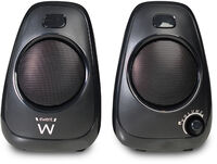 Colunas 2.0, 10W, Built-in volume, 3.5 mm jack, Alimentacion USB, Preta