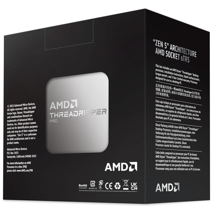 Procesador AMD Threadripper PRO 9995WX 192-Core (2.5GHz-5.4GHz) 480MB sTR5 TRX50 / WRX90 / Pro 695 image number 16