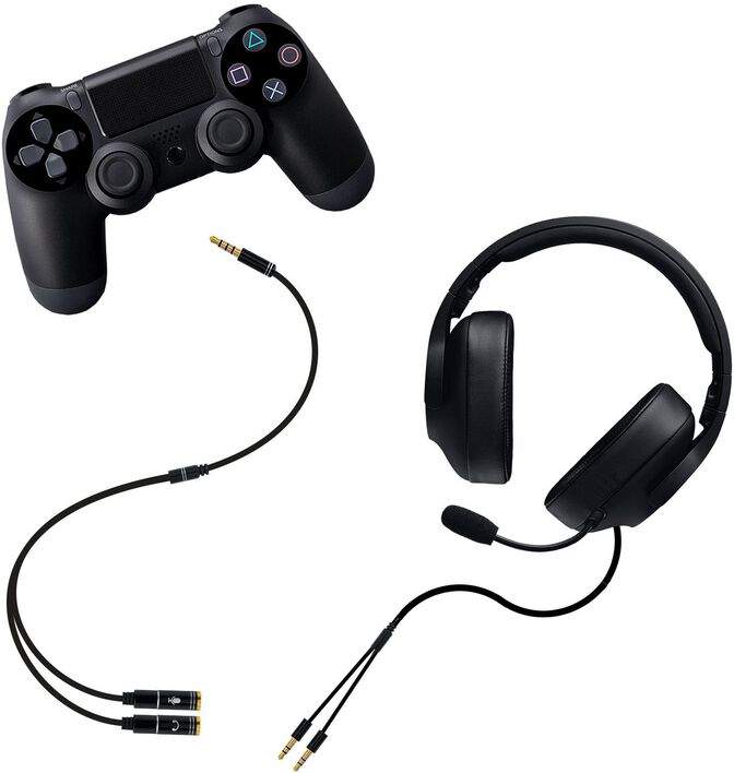 Cable de Divis&atilde;o Audio NanoCable Jack 3,5/M 4 PINOS - 2x Jack 3,5/H 3 PINOS 30 CM Negro image number 1