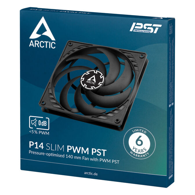 Ventilador Arctic Slim PWM PST 140mm - Negro image number 5
