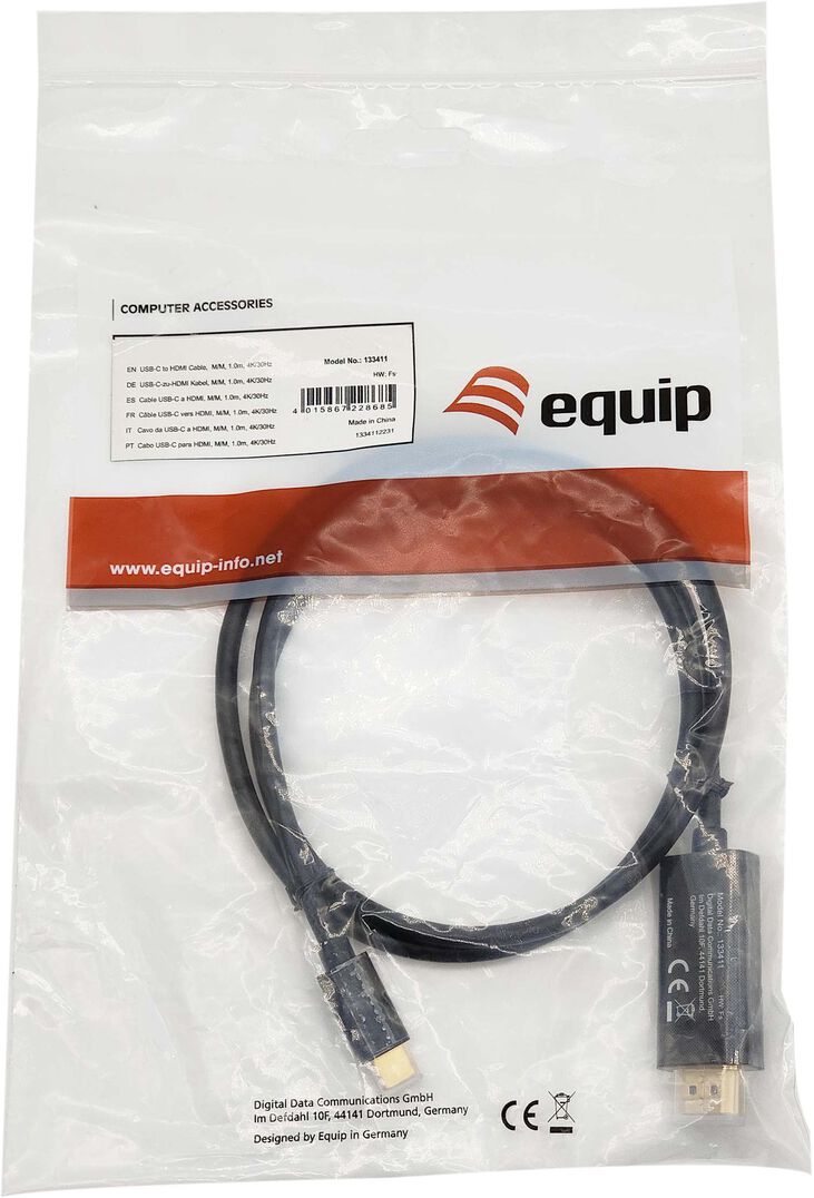 Cable Equip USB-C > HDMI M/M 1.0M 4K/30Hz image number 3