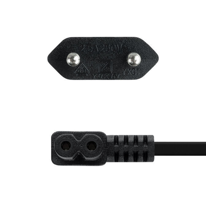 Cable de Alimentaci&oacute;n 90&ordm; NanoCable CEE7/16/M-C7/H 1.8m Negro image number 2