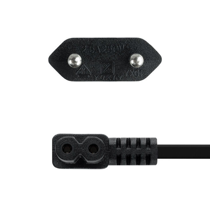 Cable de Alimentación 90º NanoCable CEE7/16/M-C7/H 1.8m Negro image number 2
