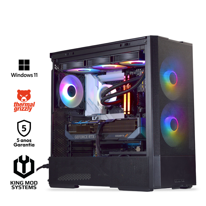 Ordenador King Mod Gamer-PC Intel Ultra 7 270K Plus 32GB DDR5 2TB RTX 5070 Ti WiFi W11 Bonus