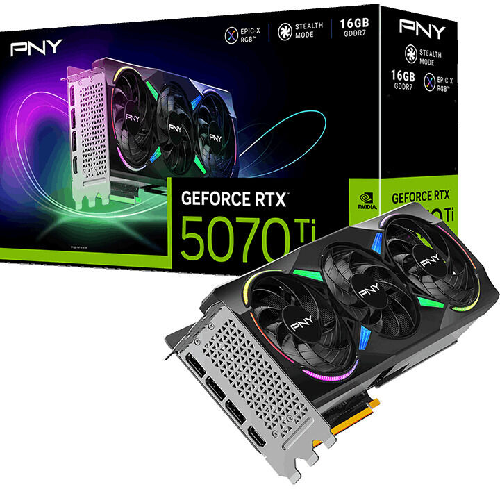Tarjeta Gr&aacute;fica PNY GeForce&reg; RTX 5070 Ti Gaming RGB Triple Fan OC 16GB GDDR7 DLSS4