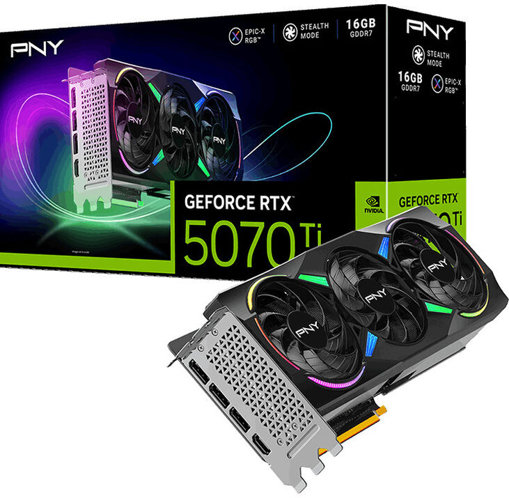 Tarjeta Gráfica PNY GeForce® RTX 5070 Ti Gaming RGB Triple Fan OC 16GB GDDR7 DLSS4 image number 0