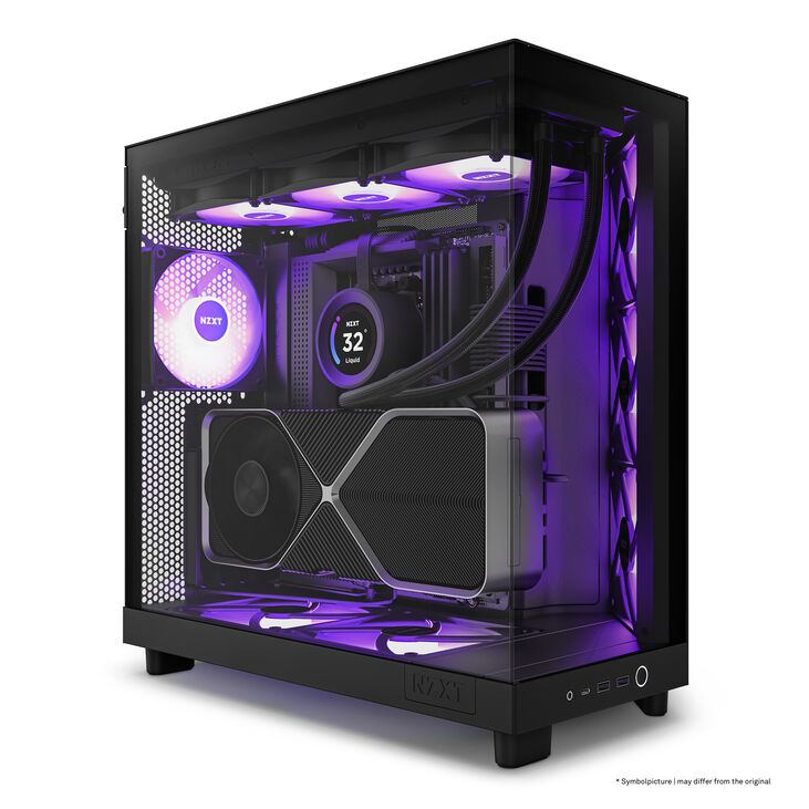 Torre ATX NZXT H6 Flow RGB Negro Cristal Templado image number 1