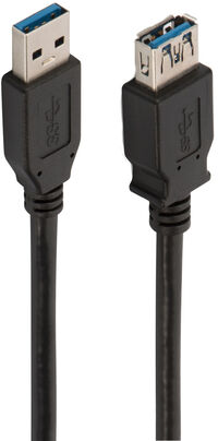 Cable USB 3.0 Ewent Tipo A Macho para Tipo A Hemea 1.8 M Negro