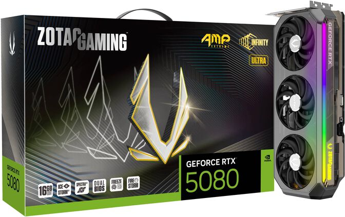 Tarjeta Gr&aacute;fica ZOTAC GeForce&reg; RTX 5080 AMP Extreme Infinity Ultra 16GB GDDR7 DLSS4 image number 7