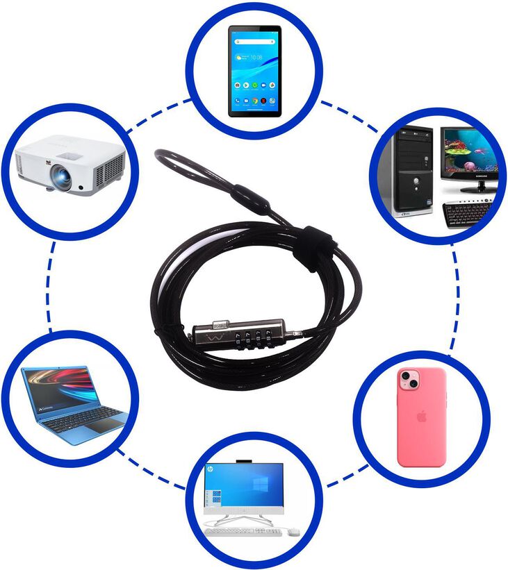 Candado de Seguridad Ewent EW1238 NanoSaver 1.8m con Combinación image number 2