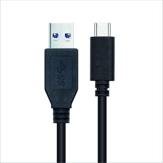 Cable USB 3.1 GEN2 10Gbps 3A Nanocable USB-C/M para USB-A/M 0.5 M Negro image number 1
