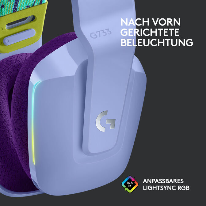 Auriculares Logitech G733 RGB Lightspeed Wireless Lila image number 12