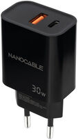 Cargador Nanocable USB-C/PD + USB-A/QC 30W Negro image number null