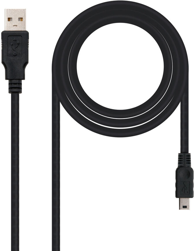 Cable USB 2.0 Nanocable USB-A/M para Mini USB-B/M 0.5 M Negro image number 0