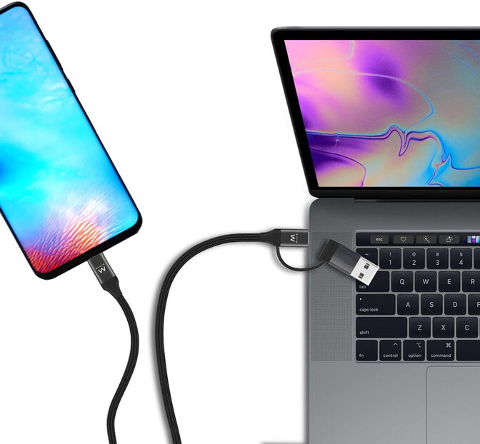 Cable de Carga Ewent EW9918 USB-C 2 em 1 image number 2