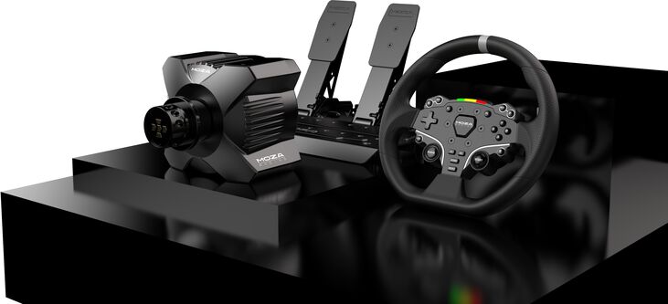 Conjunto MOZA Racing R3 Racing Simulator PC ( Base Volante R3 + Volante ES + Pedais SR-P + Suporte de Mesa R5) image number 4