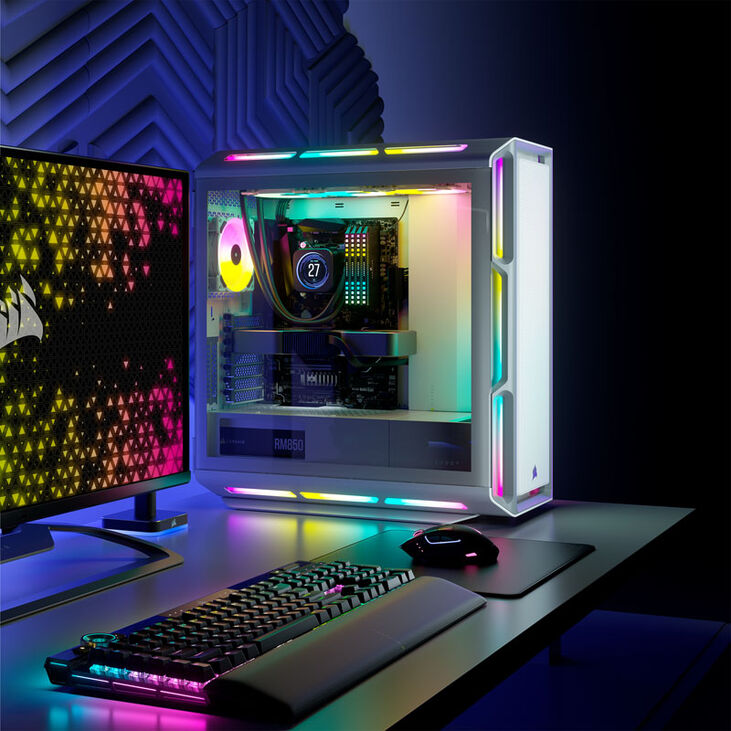 Torre ATX Corsair 5000T iCUE RGB Blanco Cristal Templado image number 9