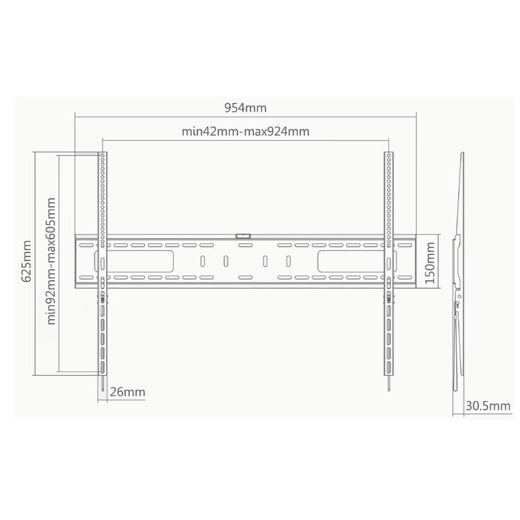 Soporte de Pared 60" a 100" Ewent EW1504 Bracket Fixo XXL image number 5