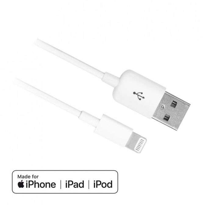Cable USB 2.0 Ewent Tipo A Macho para Lightning 1 M Blanco image number 0