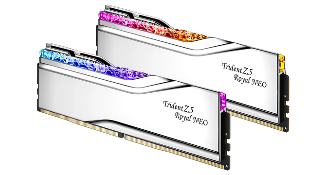 G.Skill Kit 32GB (2 x 16GB) DDR5 6000MHz Trident Z5 Royal Neo RGB EXPO CL28 Silver image number 1
