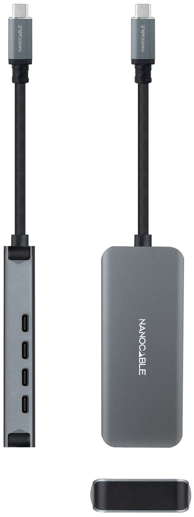 Hub Nanocable USB-C > 4xUSB-C 10 CM Gris image number 1