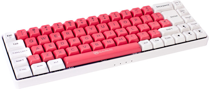 Teclado GAMIAC TKL69G SF, Kailh Red, Blanco/Rosa - Mecánico (ES) image number 1