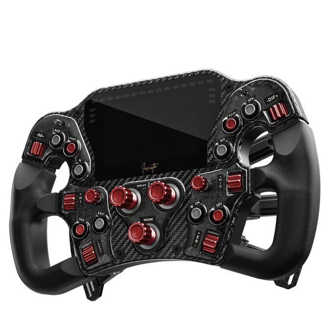 Volante Asetek SimSports Invicta Formula 4.3" LCD, USB-C, Red on Black image number 1