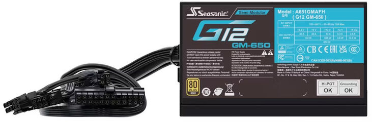 Fuente Seasonic G12 GM-650W 80+ Gold image number 6