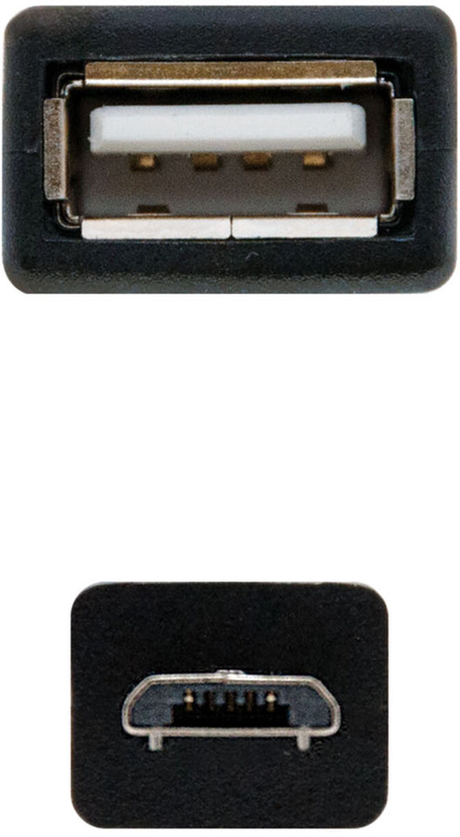 Cable USB 2.0 OTG Nanocable Micro B/M-A/F 15 CM Negro image number 1